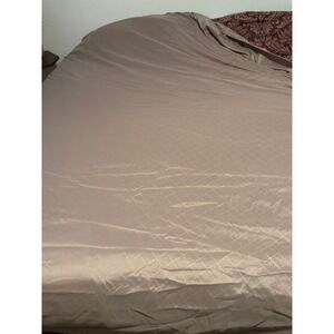 Unbranded Satin Sheet Set Unisex Queen Taupe Good Diamond Jacquard Bedding